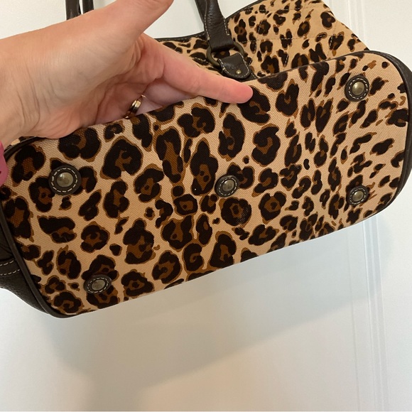 J. Crew Tote leopard print quilted canvas with leather tassel accents - Picture 5 of 16